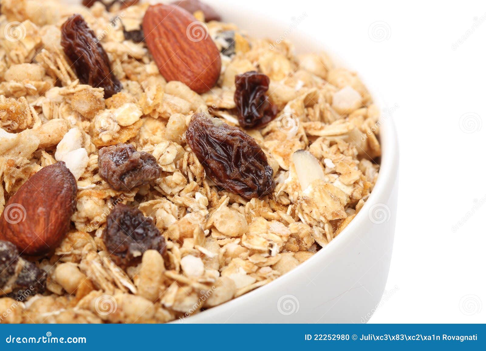 Close Up of Granola Cereal on a Bowl Stock Photo Image of close