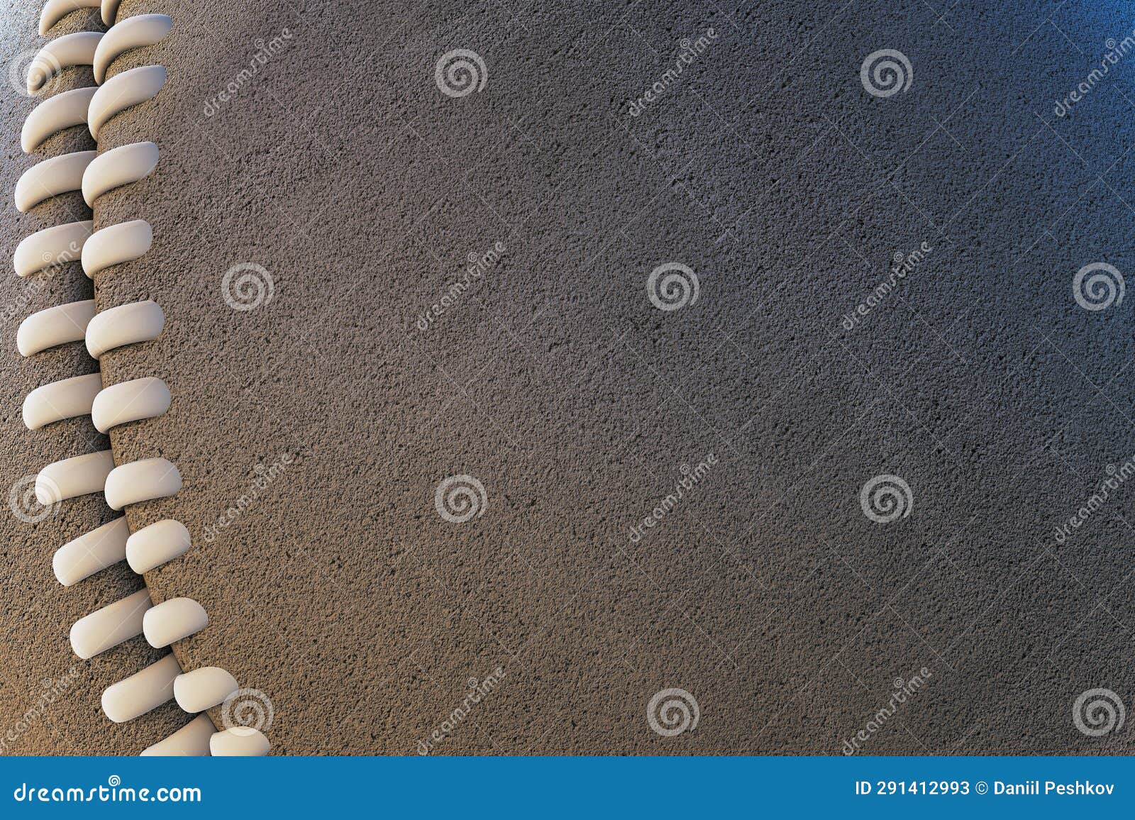 Close Up of Cricket Ball Texture with Mock Up Place. Ball with Stitches