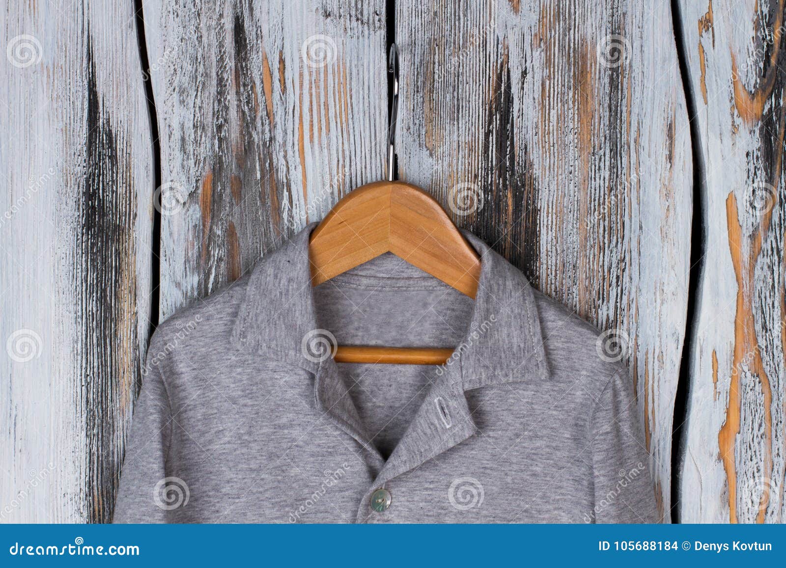 Download Gray Melange Shirt On Hanger Stock Photo - Image of ...