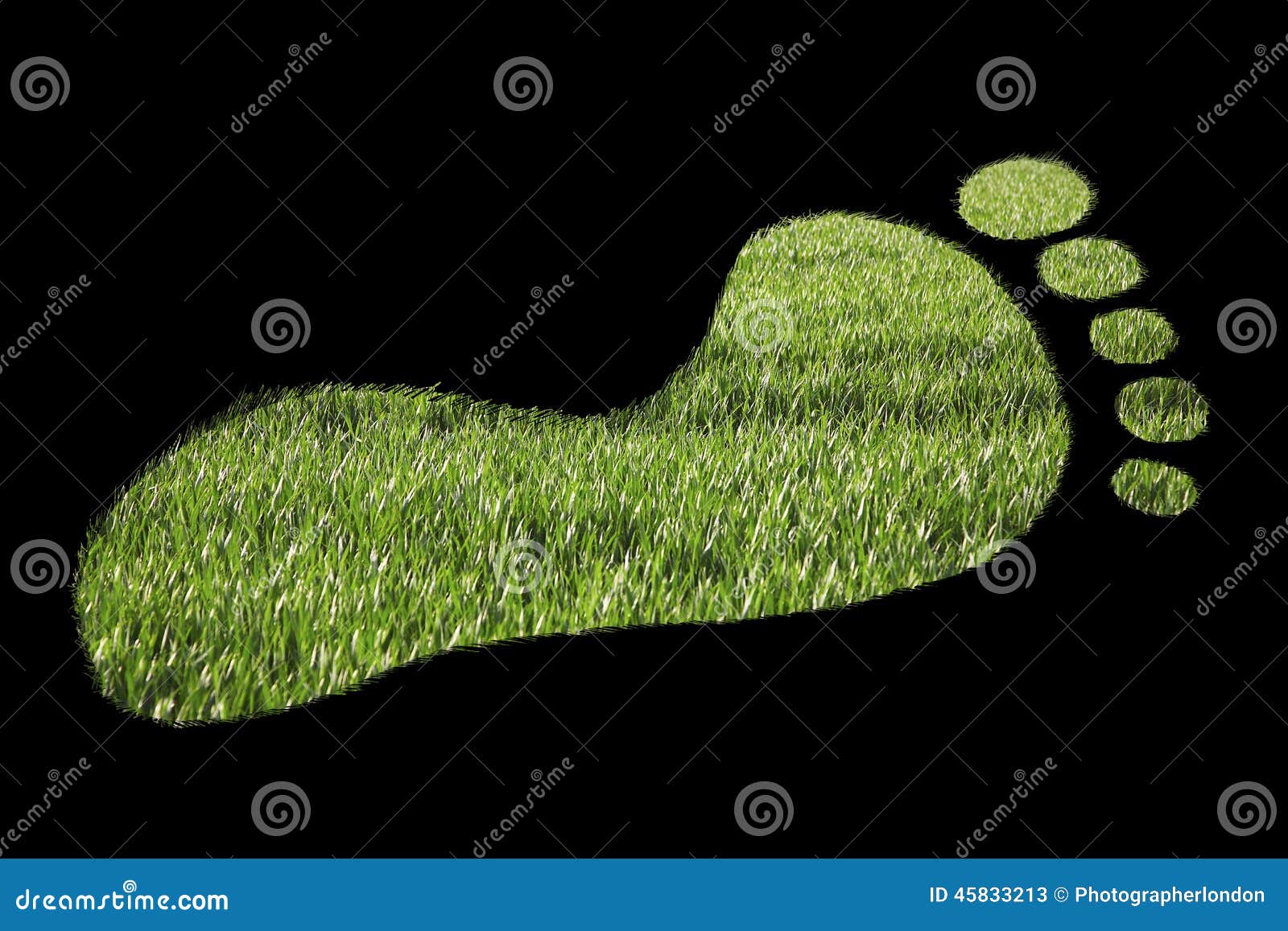 Closeup of Green Footprint Over Black Background Stock Image Image