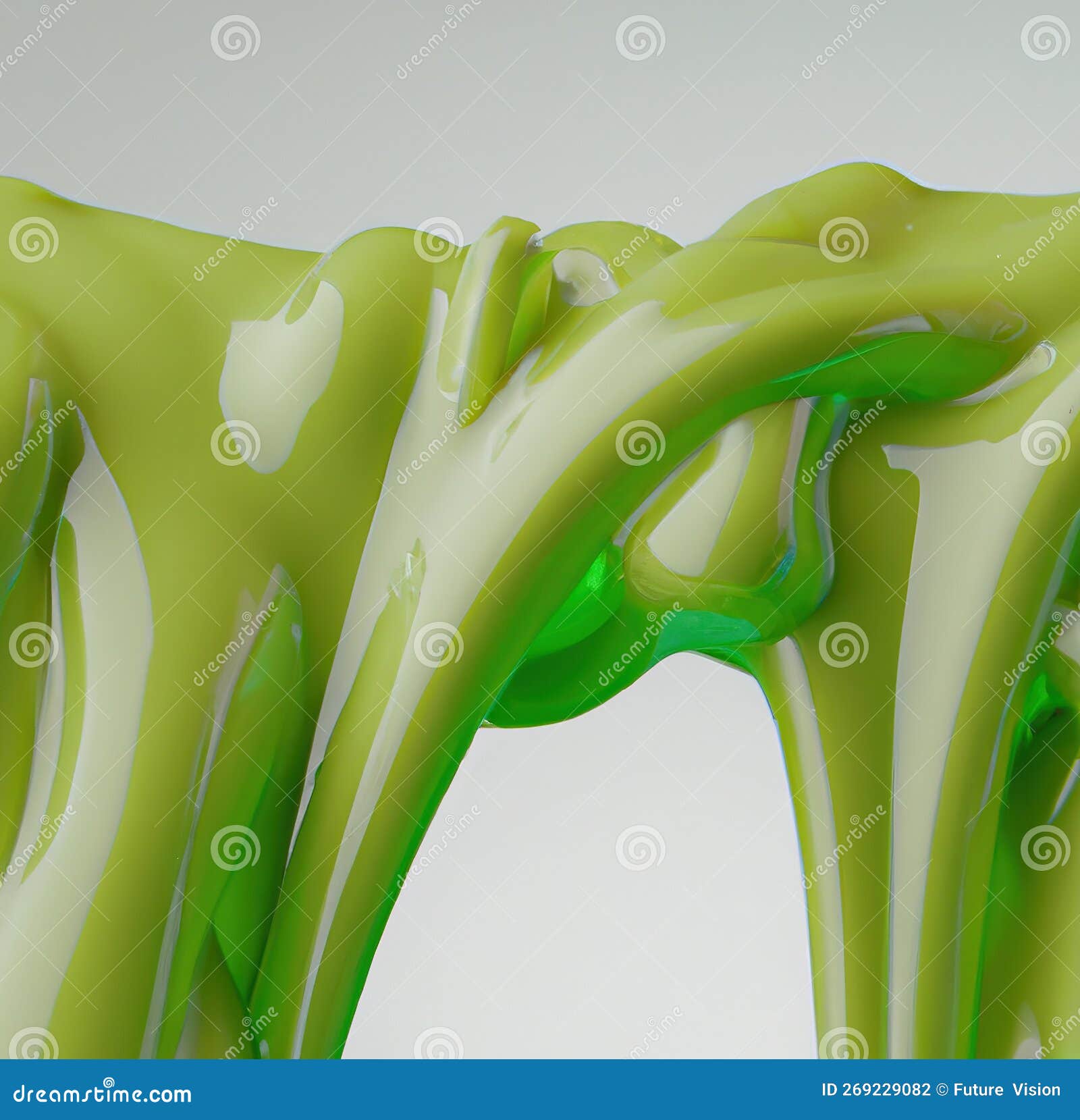close up of green slime on grey background created using generative ai technology