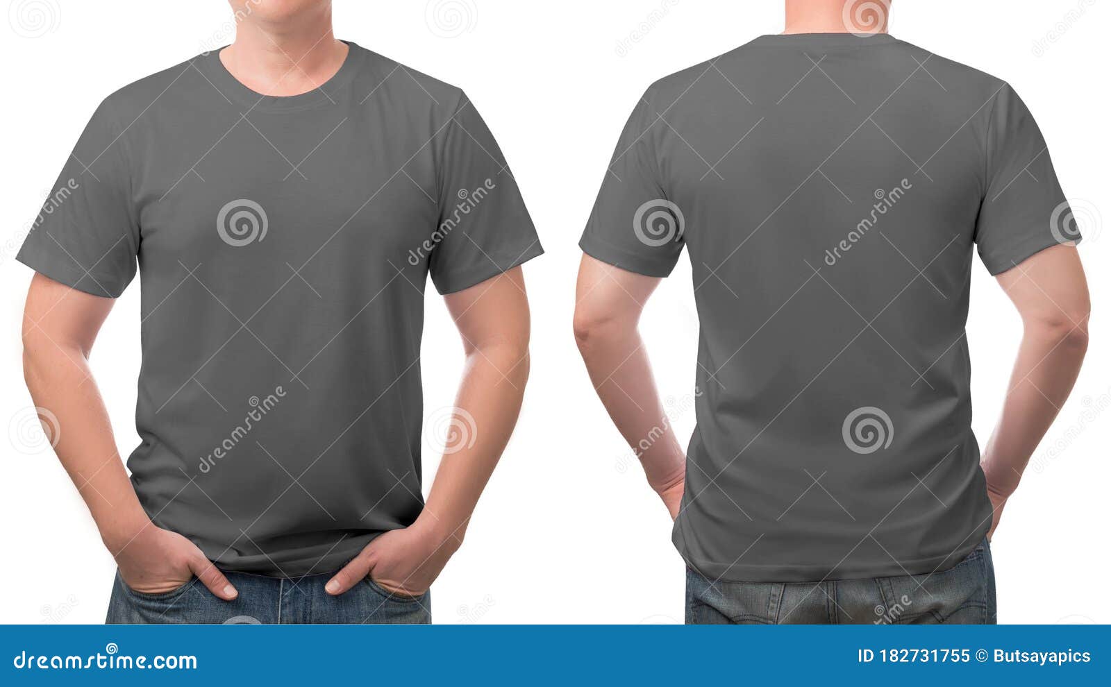 Close Up Grey T-shirt Cotton Man Pattern Isolated on White Stock Image ...