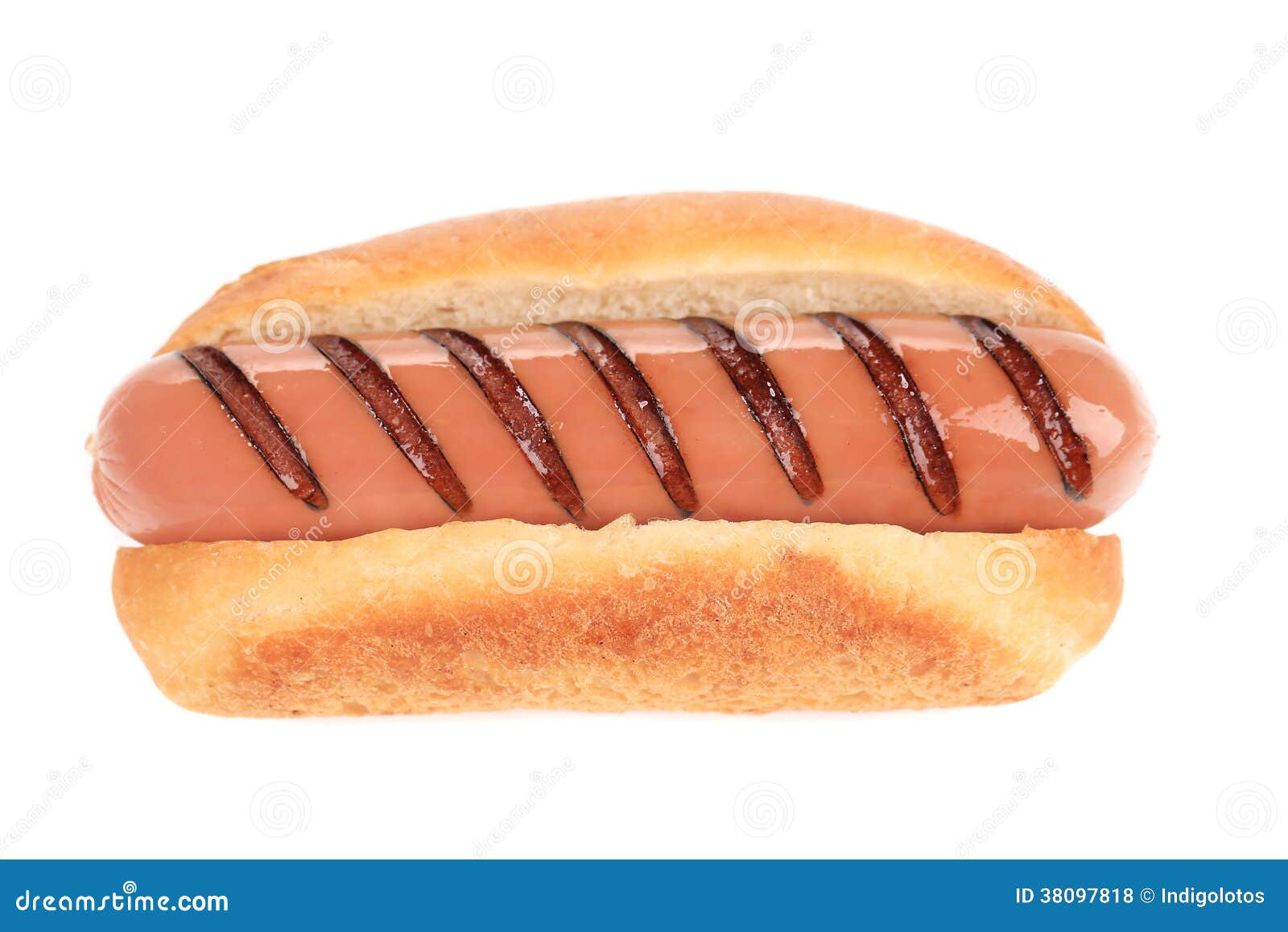 Close Up of Grilled Hot Dog. Stock Photo Image of white, lunch 38097818
