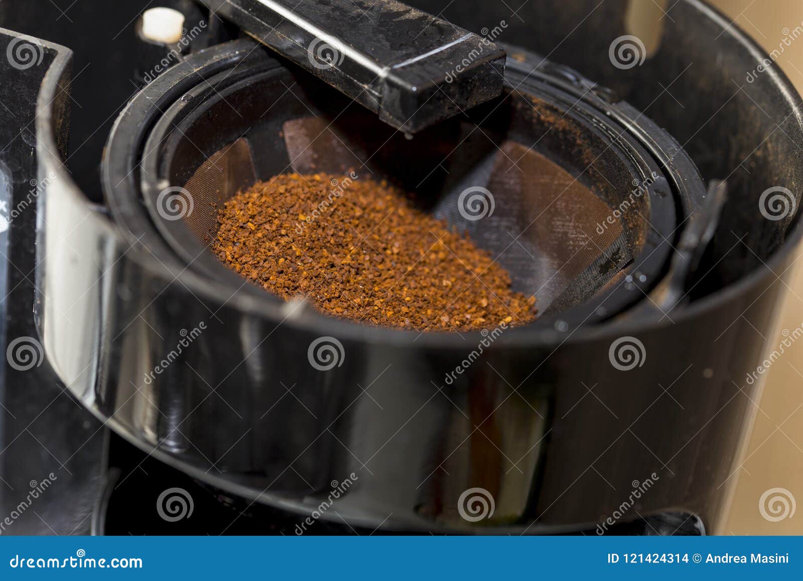 Closeup of Ground Coffee Inside Filter Stock Photo Image of morning