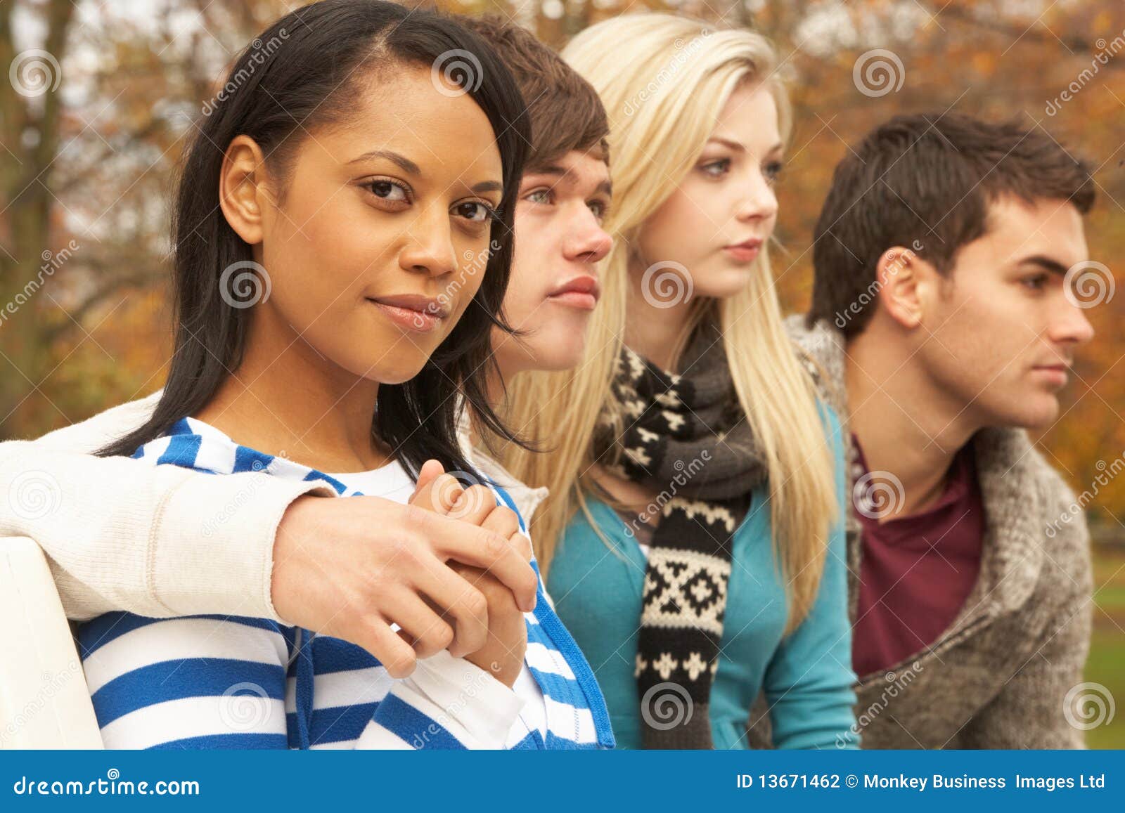 Close Up of Group of Four Teenage Friends Stock Photo - Image of ...