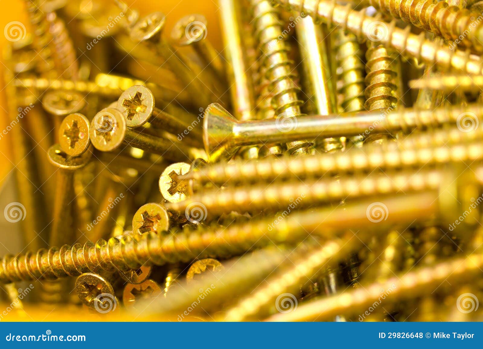 Gold Screws stock photo. Image of close, screws, cross 29826648