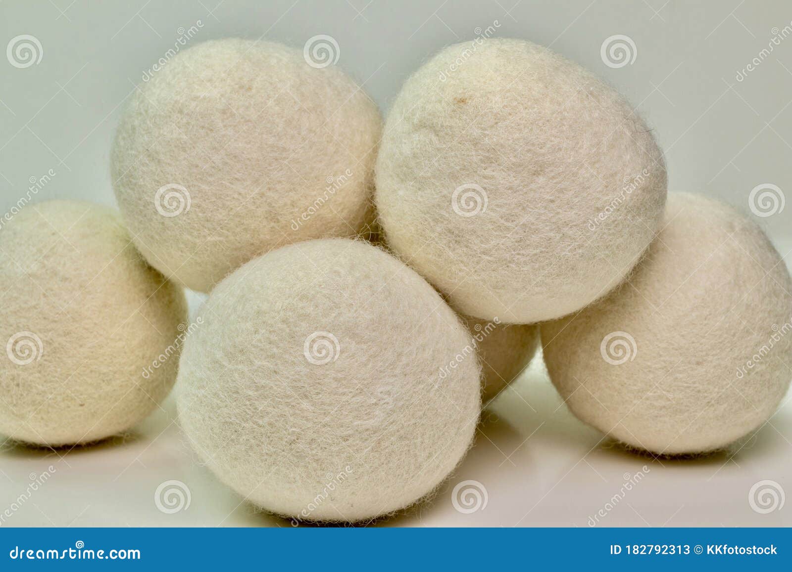 sheep wool dryer balls close up