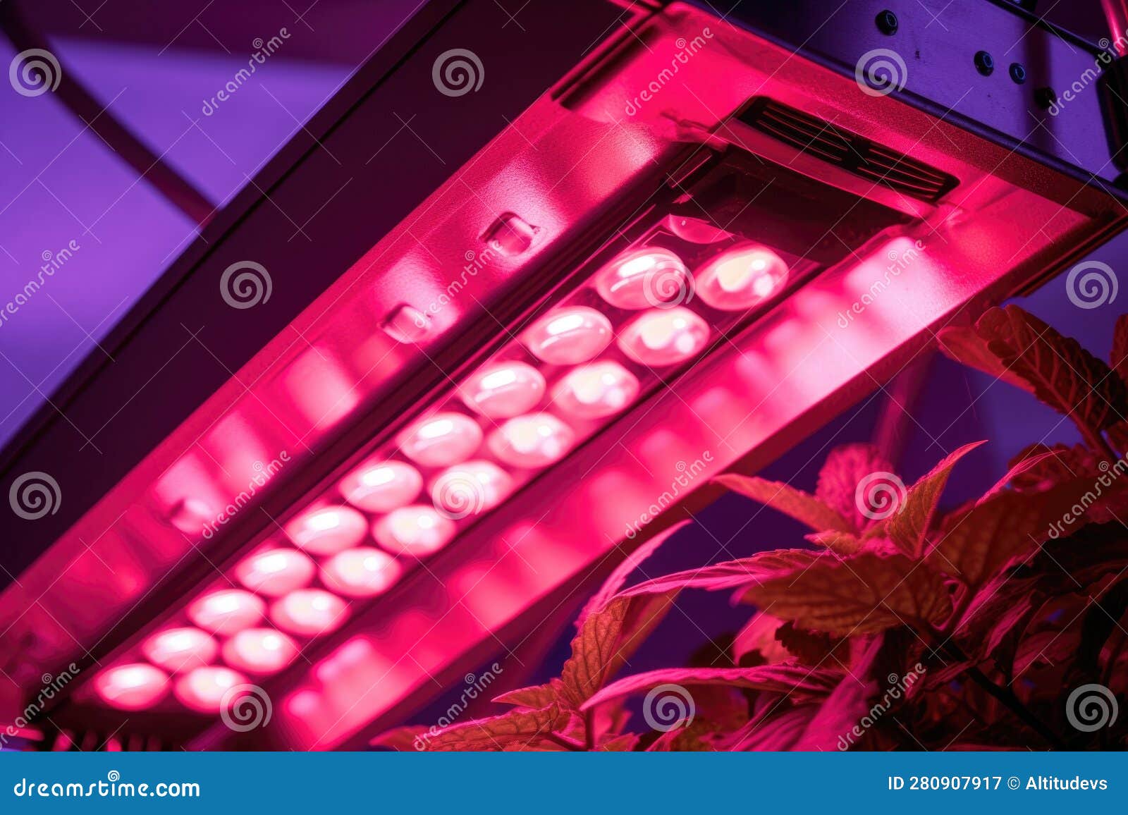 Closeup of Grow Light with Heat and Energy Visible Stock Illustration