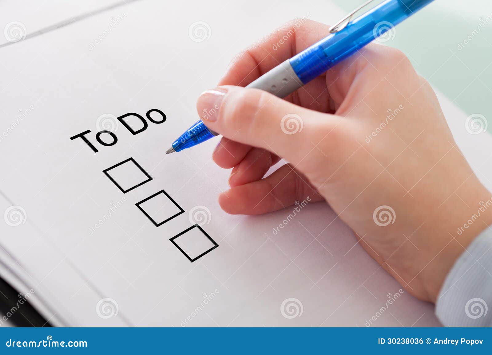 Human Hand Checking To Do List Stock Photo - Image of female