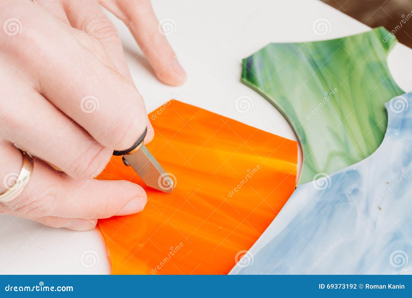 Professional Stained Glass Cutter Isolated Stock Photo - Download