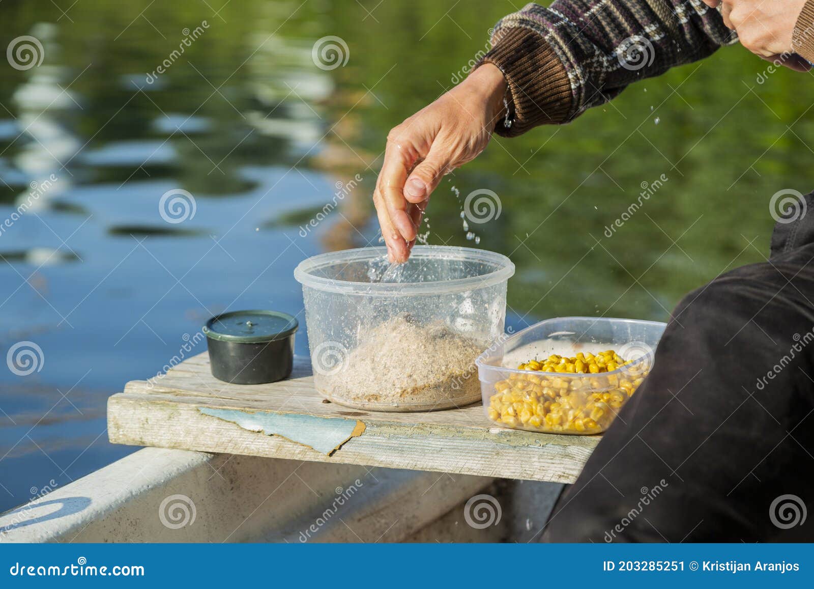 Close Up of Hands Preparing Fish Chum Stock Image - Image of bait, river:  203285251