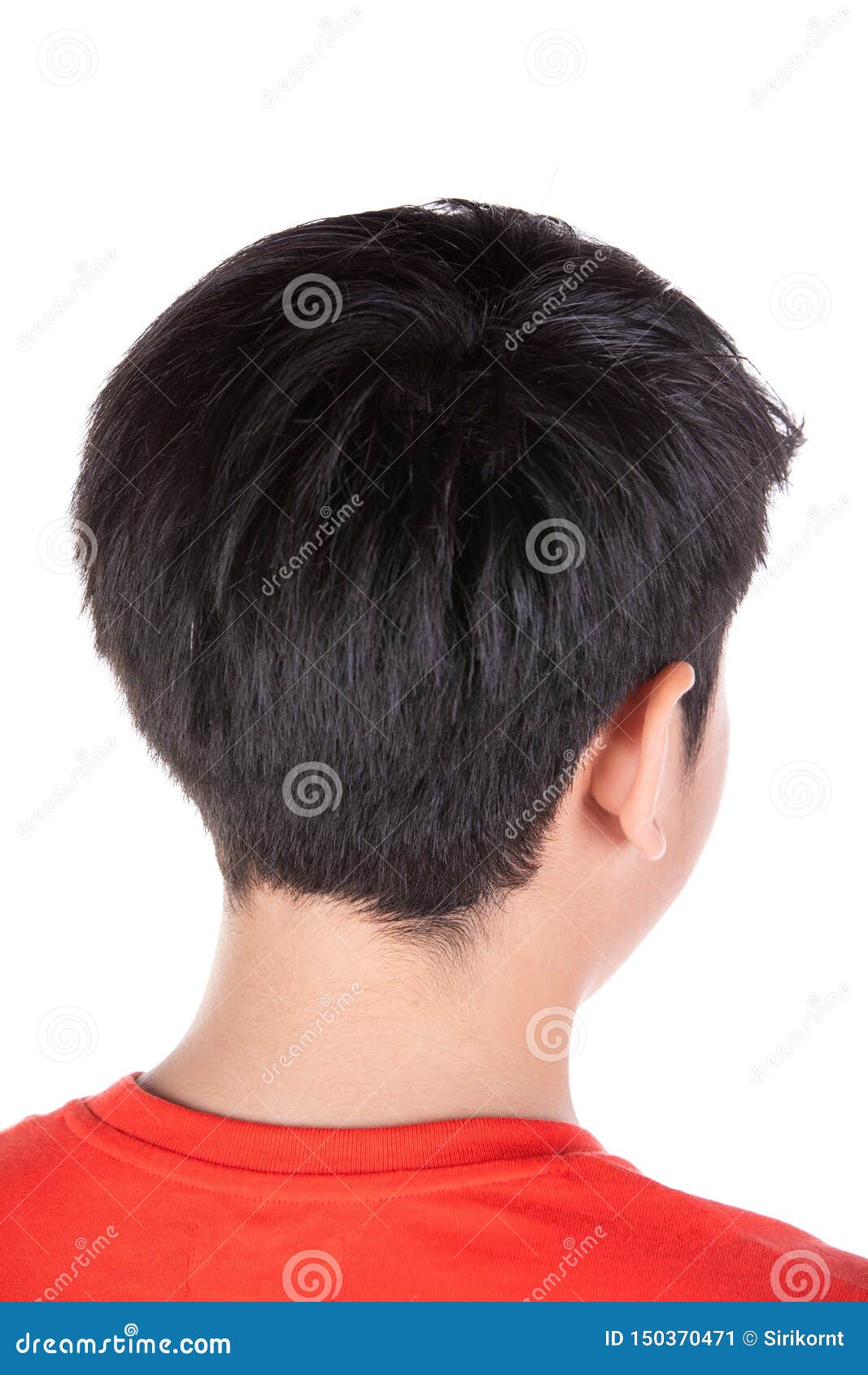 Close Up Head of Asian Boy Black Hair Backside Stock Image - Image of  teenager, people: 150370471