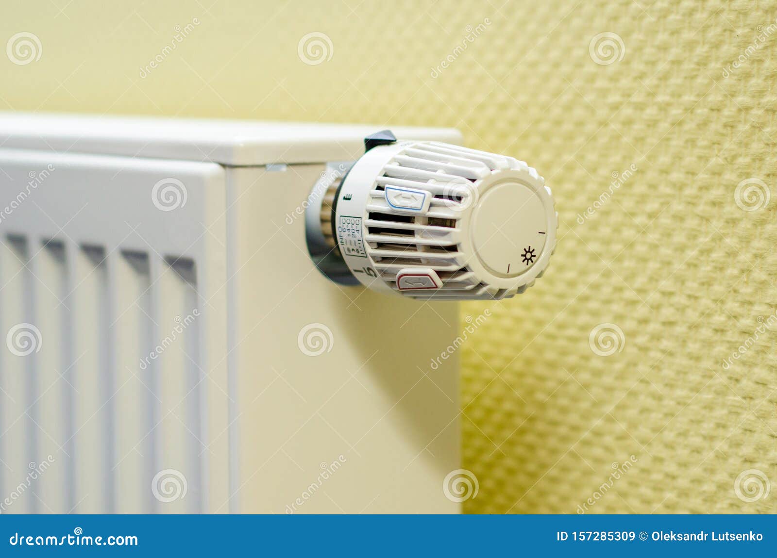 Close Up of Heating Thermostat Stock Image Image of regulator, heating 157285309