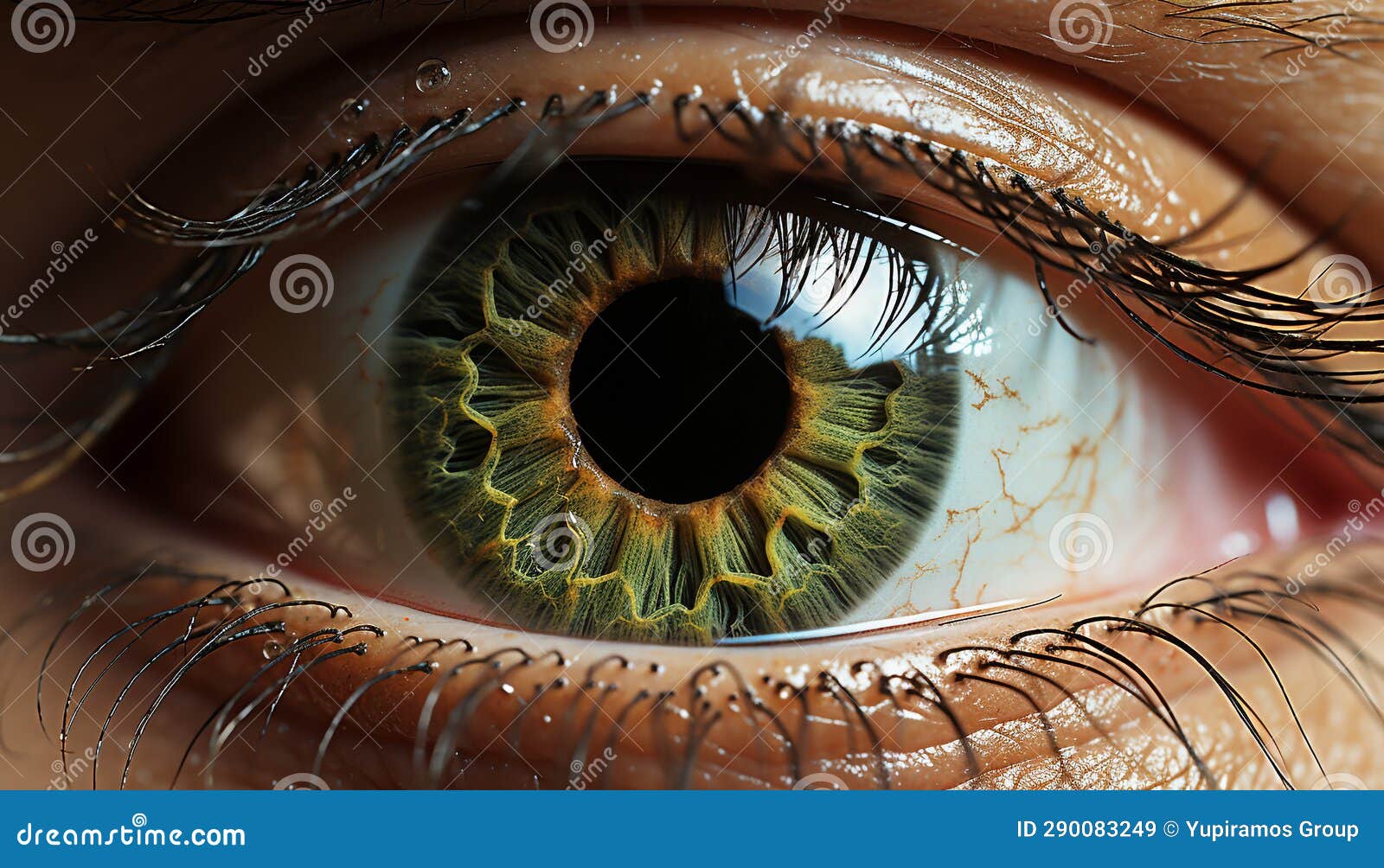 Close Up of a Human Eye, Looking at Camera, Reflecting Beauty Generated