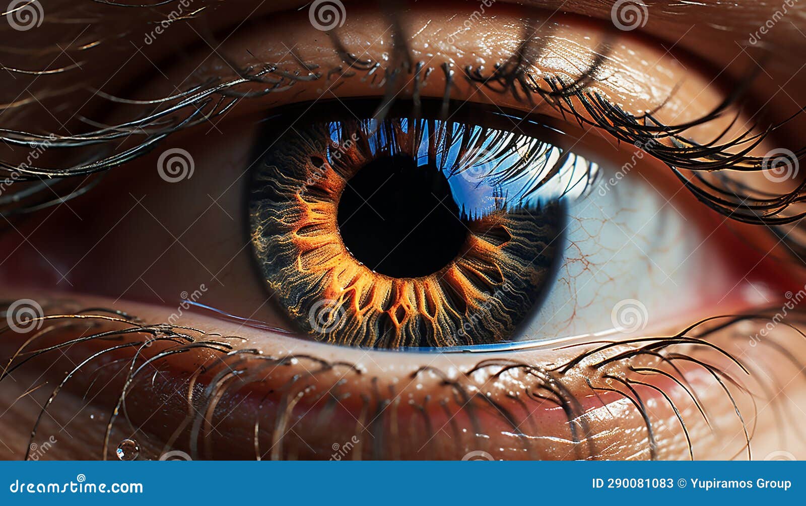 Close Up of a Human Eye, Looking at Camera, Vibrant Colors Generated by