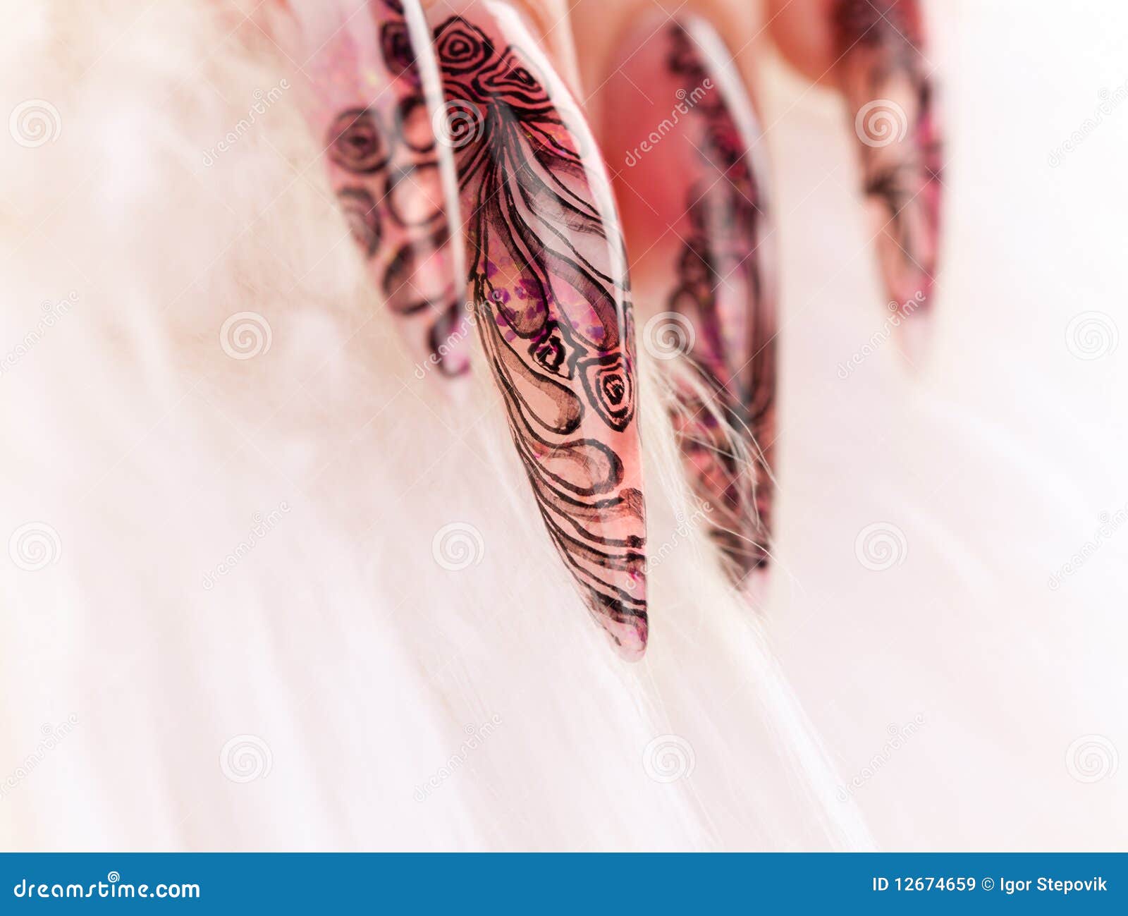 close-up human fingernail with beautiful manicure