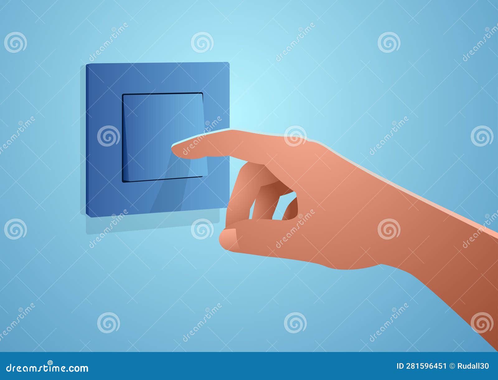 Close up Of A Human Hand Turning On And Off A Light Switch Stock Vector close-up-of-a-human-hand-turning-on-and-off-a-light-switch-stock-vector