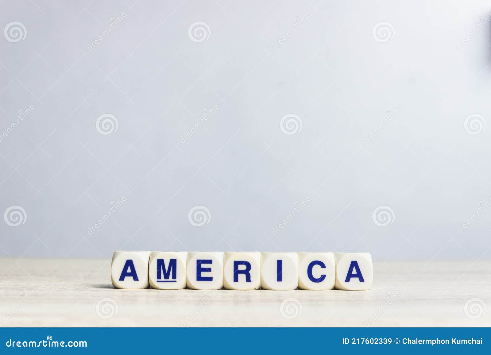america - word from wooden blocks with letters