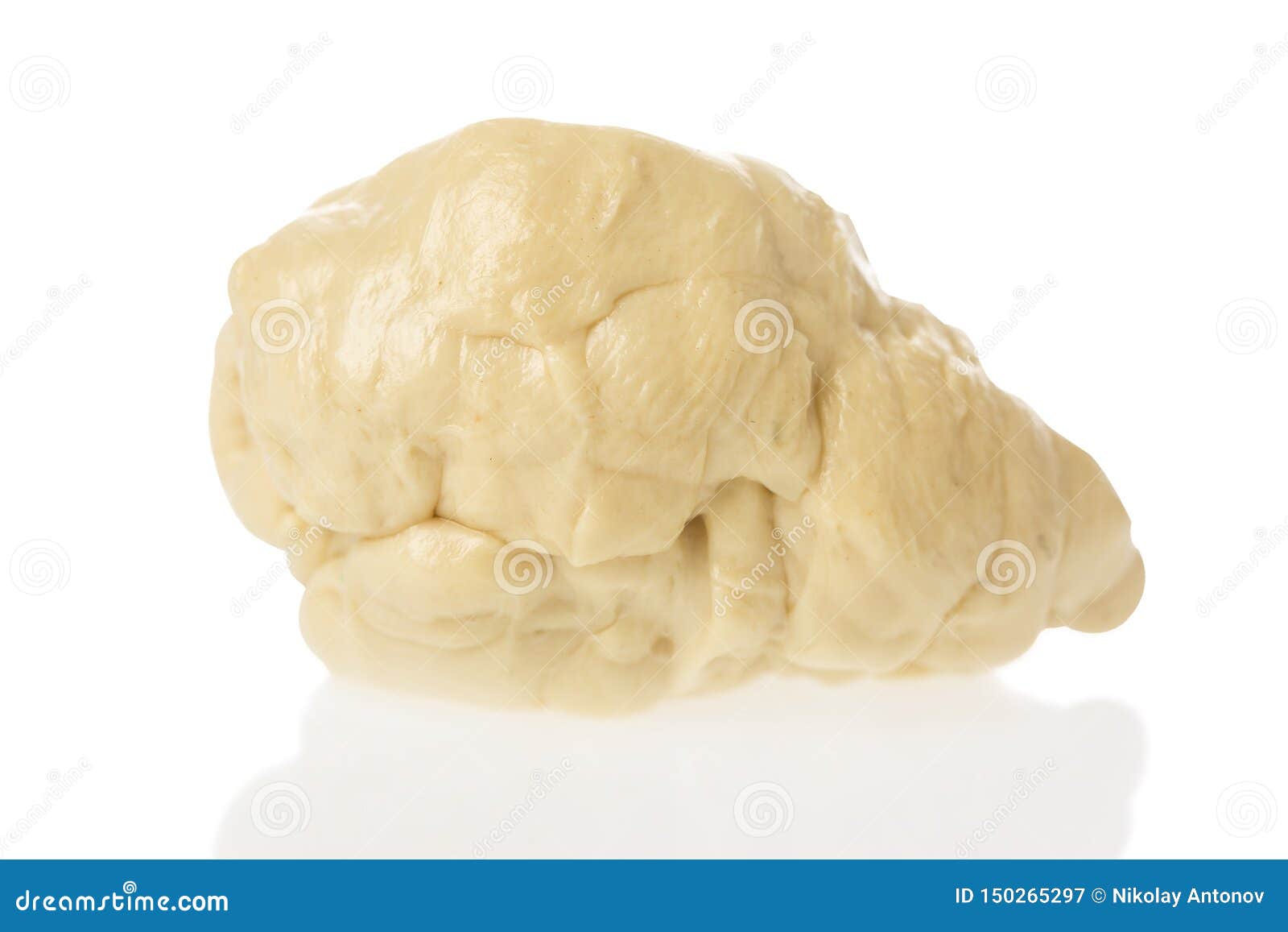 Close Up Image of Chewed Yellow Bubble Gum Isolated on White Background