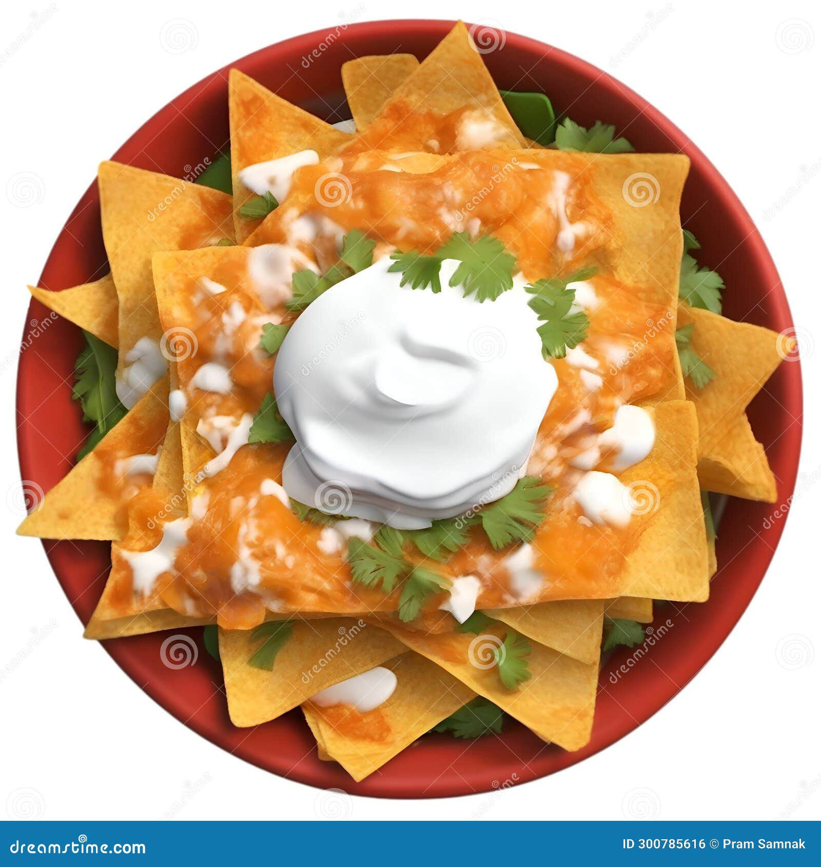 close-up image of chilaquiles food clipart. ai-generated.