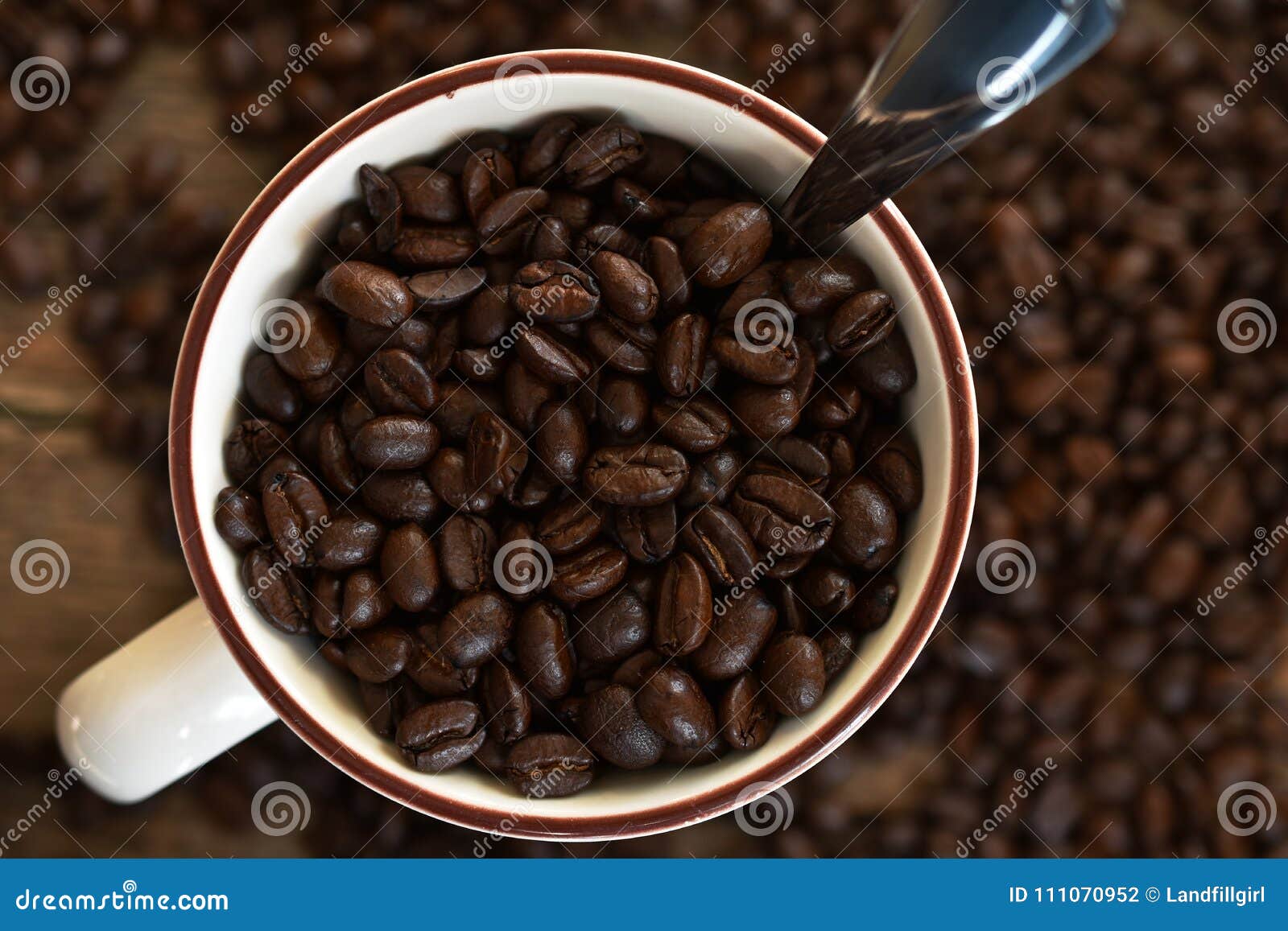 Dark Roasted Coffee Beans stock photo. Image of break 111070952