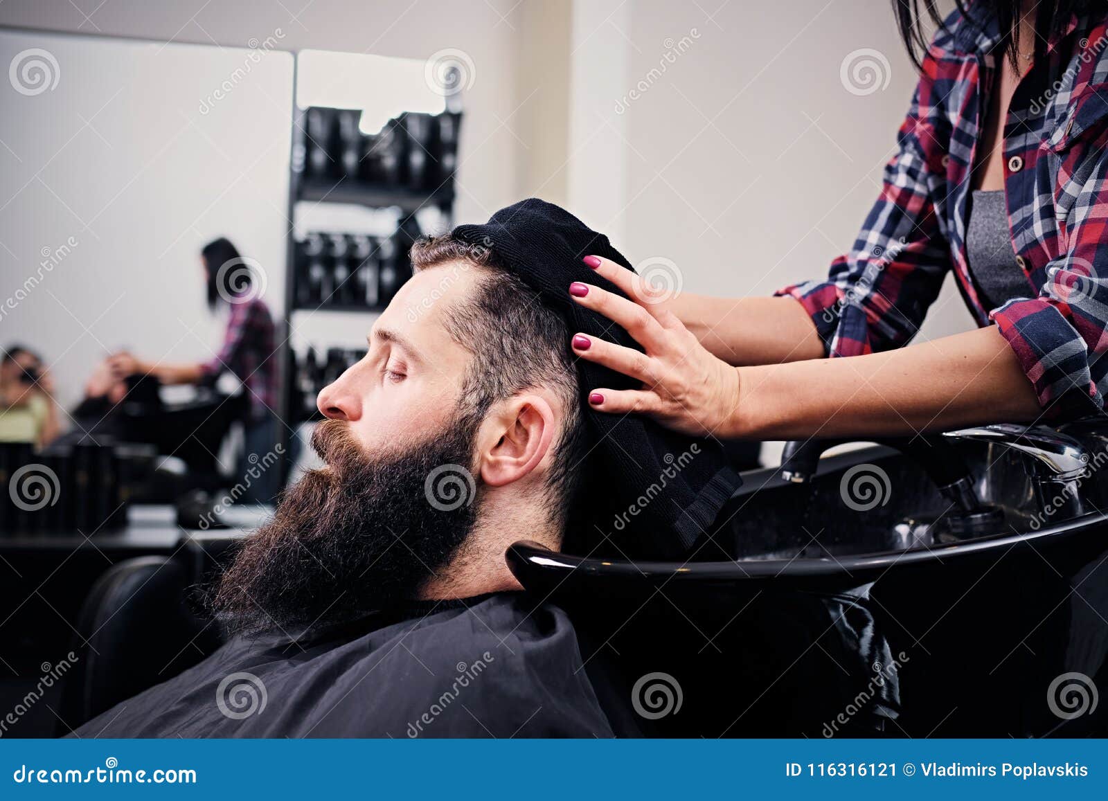 Hairdresser Washing Bearded Men`s Hair. Stock Image - Image of shampooing, care: 116316121 Hairdresser Washing Bearded Men`s Hair. Stock Image - Image of shampooing, care: 116316121