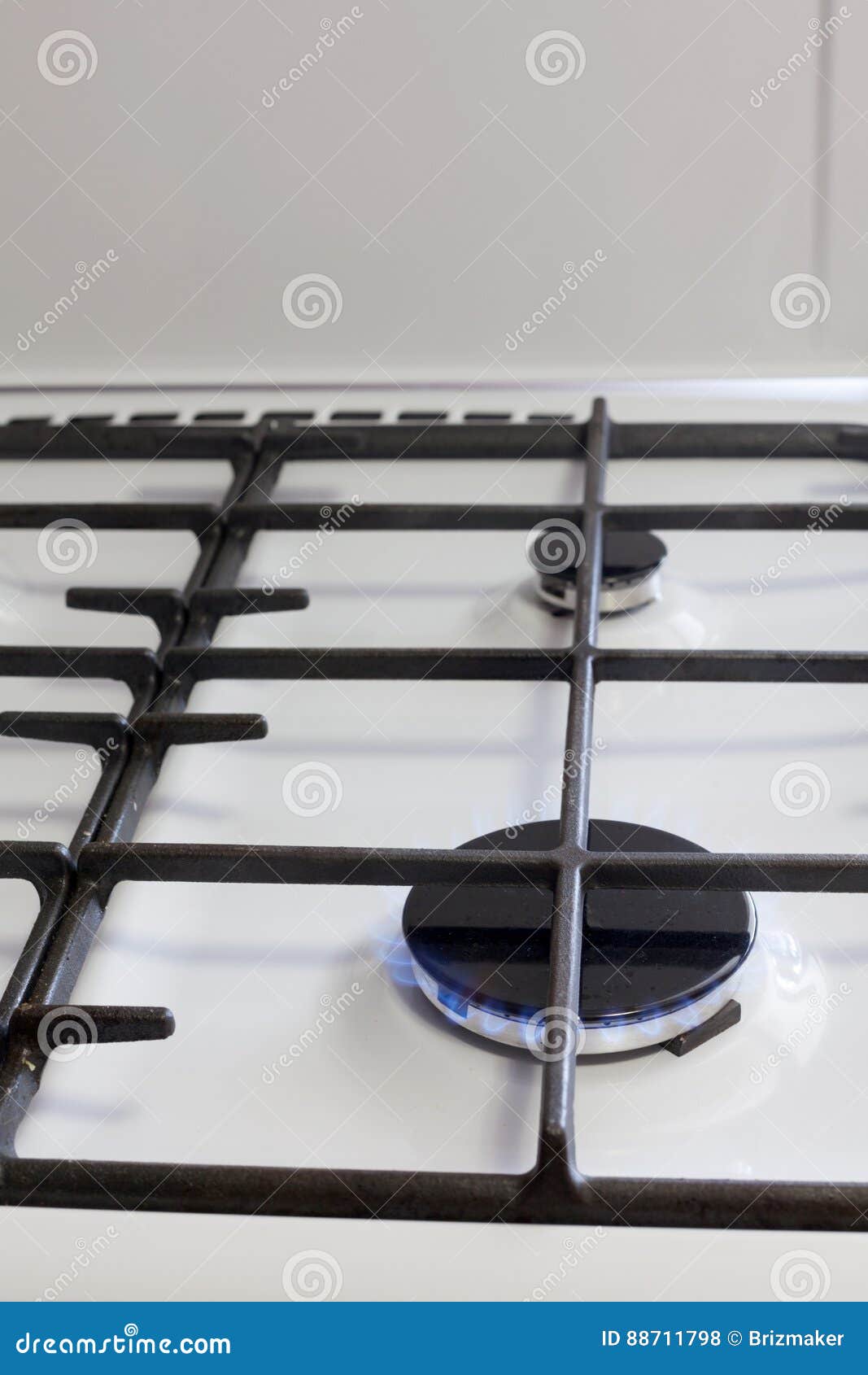 Close Up Image of Fire from Gas Kitchen Stove. Stock Photo Image of