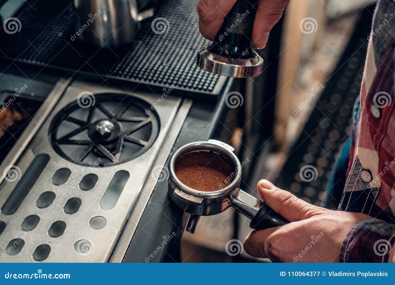 Close Up Image of a Man Making Coffee. Stock Image Image of hipster