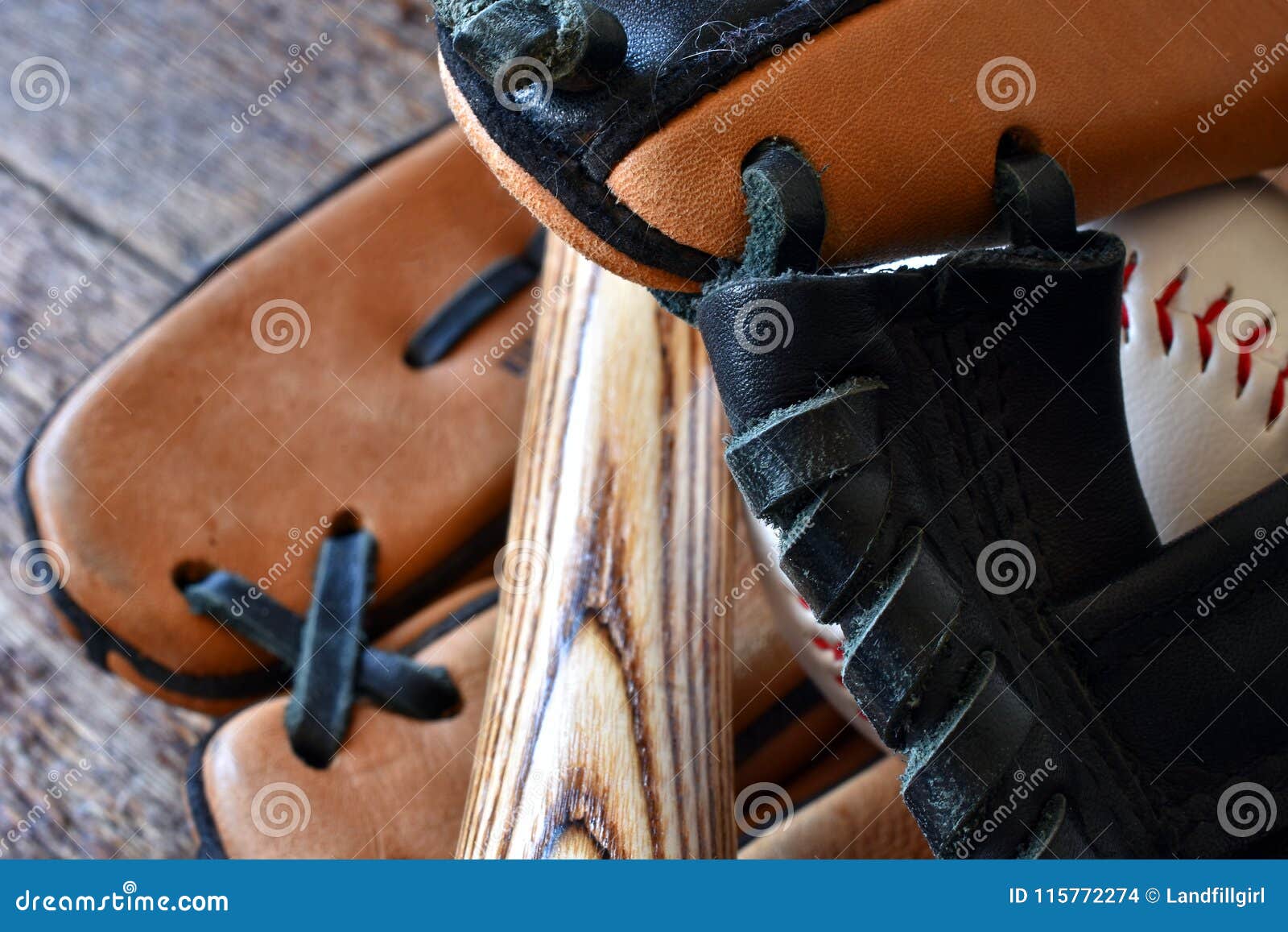 Old Used Baseball Equipment Close Up Stock Photo Image of baseball