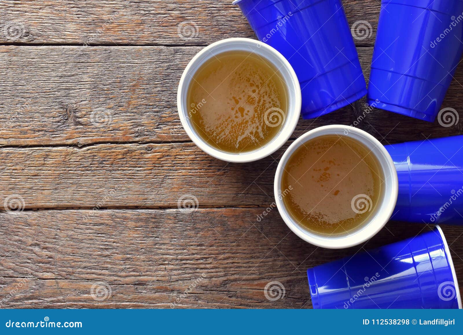 Blue Plastic Drinking Cups stock photo. Image of empty