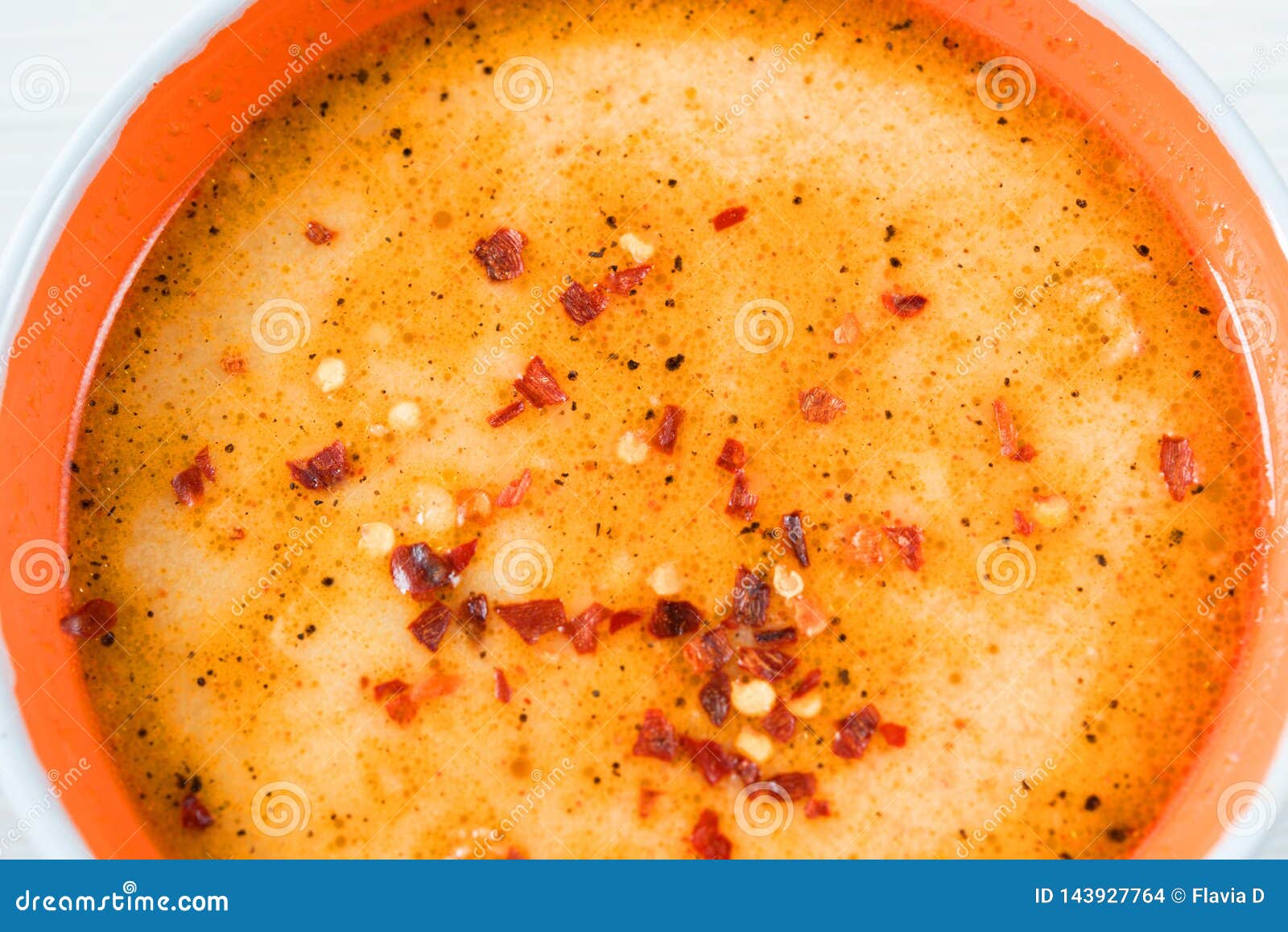 close up image of traditional and very popular in east and south europe soup from beef tripe