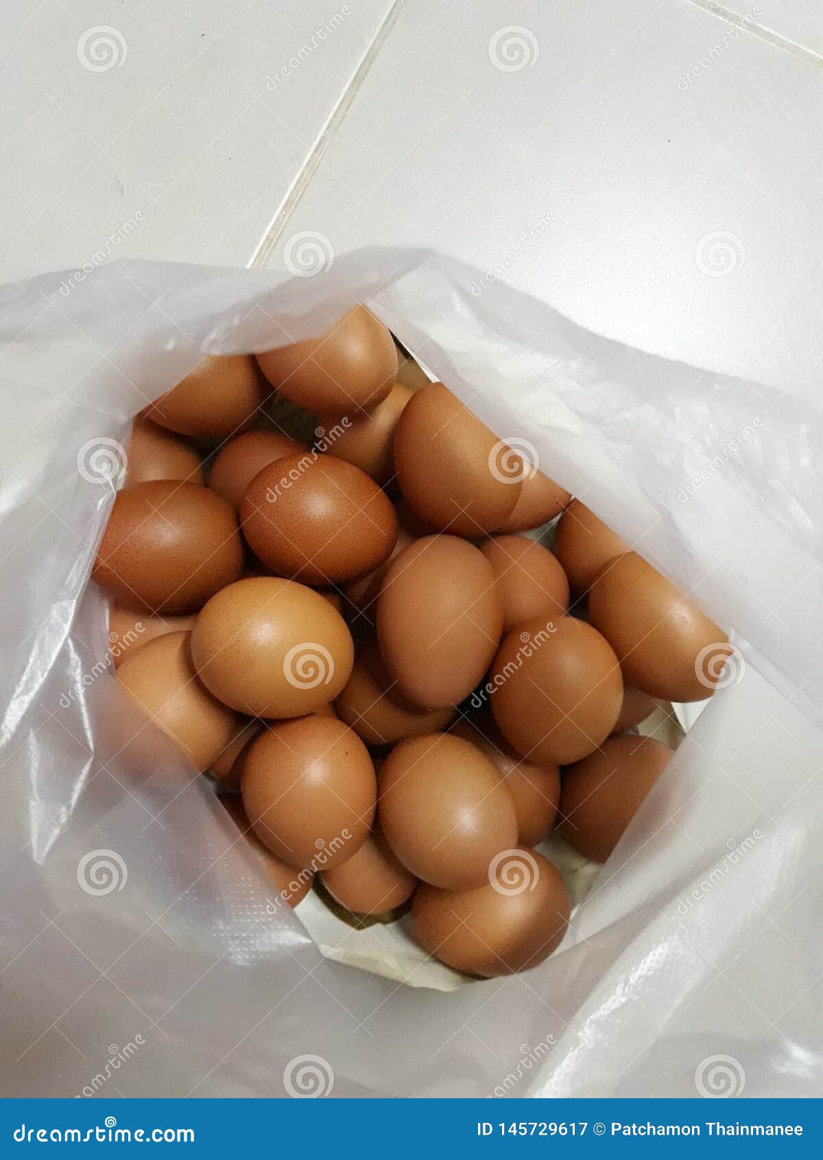 Closeup Images of Many Eggs in Plastic Bags Stock Image Image of