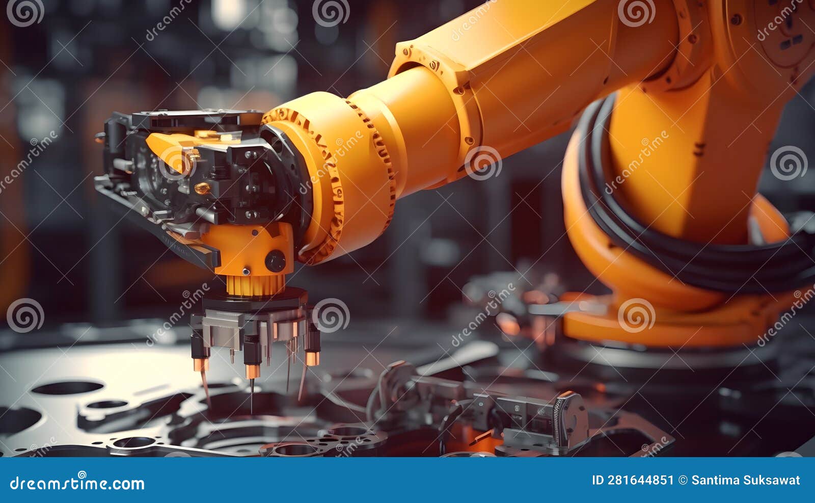 Close Up Industrial Machine Robot, Industrial Manufacturing Process