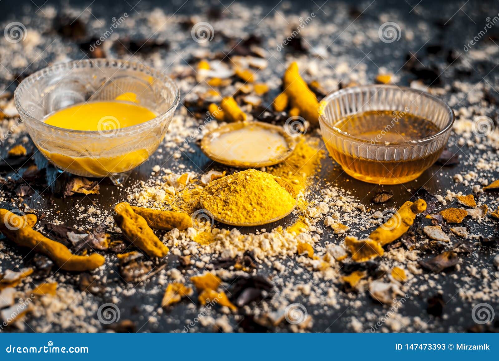 Close Up of Ingredients of Ayurvedic Treatment or an Ayurvedic Face