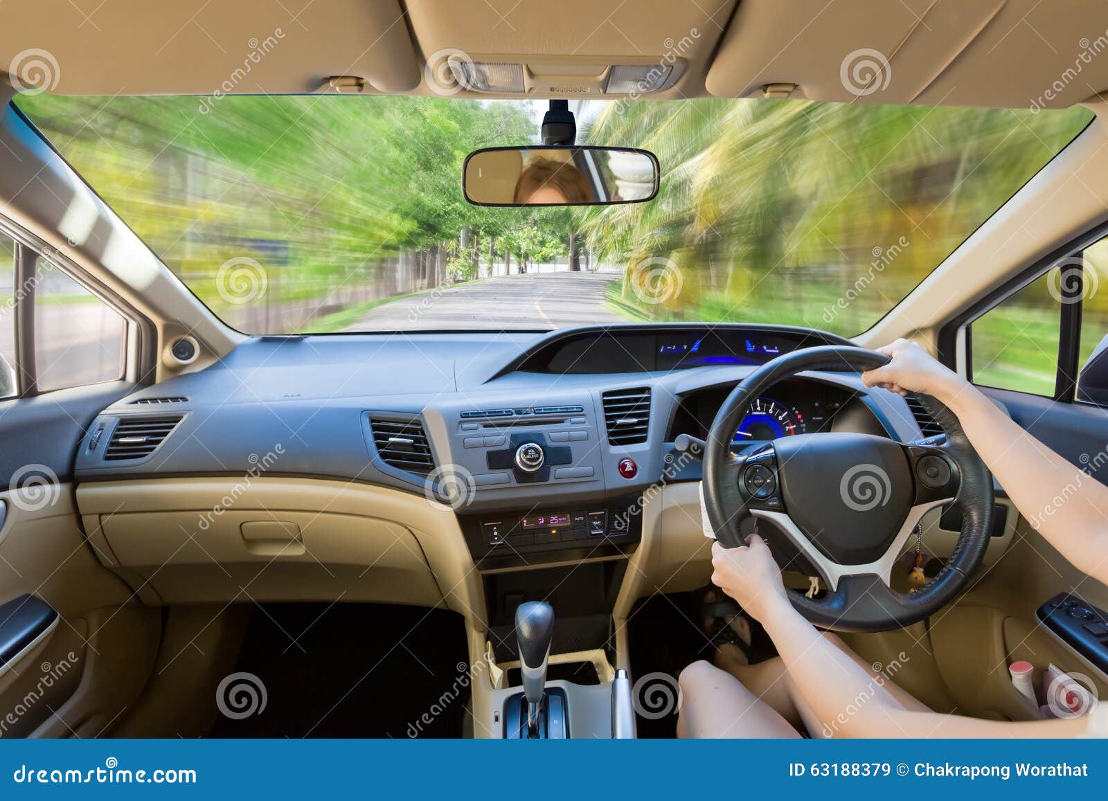 Close Up Interior Driver Inside Bright Car. Stock Image Image of