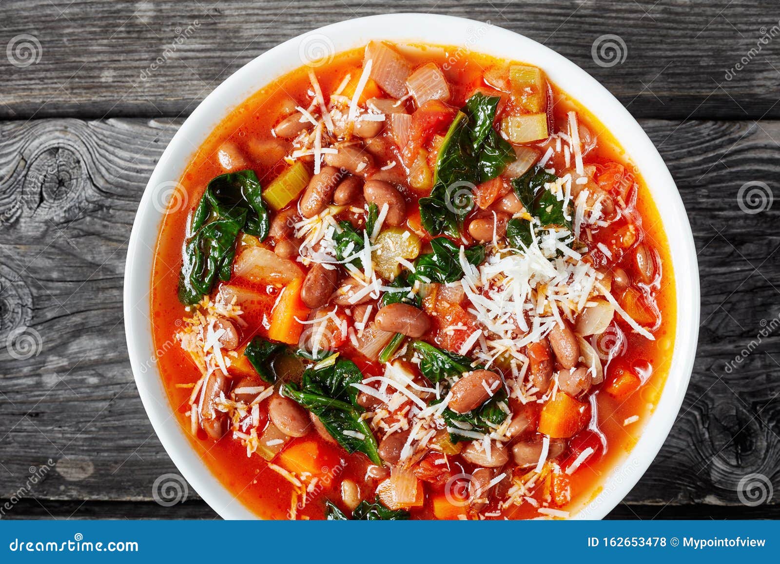 Borlotti Bean And Pasta Soup Close-up of Italian Borlotti Soup in a Bowl Stock Photo - Image of