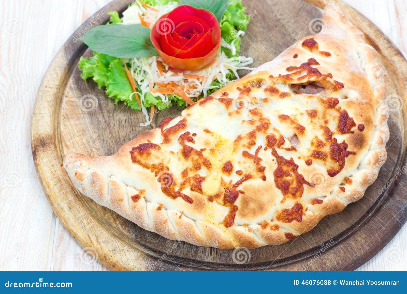 Close Up Italian Pizza Calzone Stock Photo Image of meal, tomato