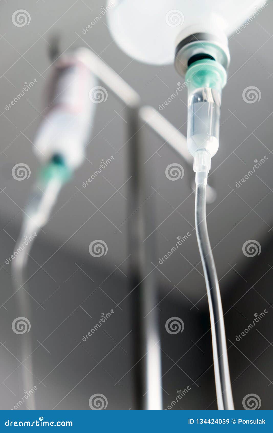 Close Up of IV Saline Solution Drip Stock Image Image of domestic