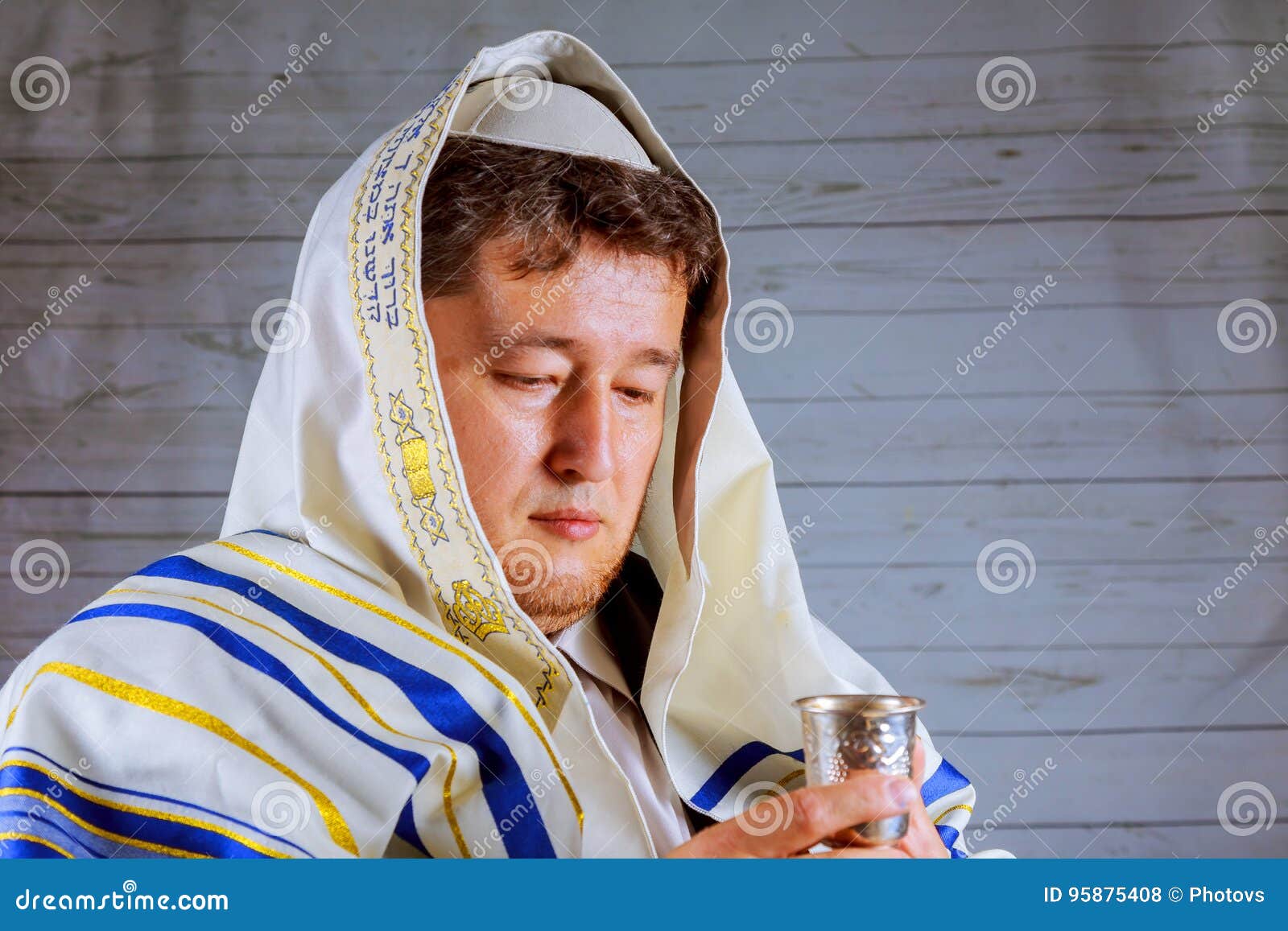 Close Up of Jewish Orthodox Kiddush Stock Photo Image of festival