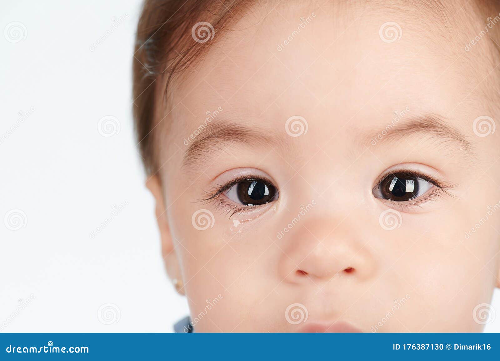 Close Up Of Kid Eye With Tear Stock Photo Image Of Caucasian Portrait