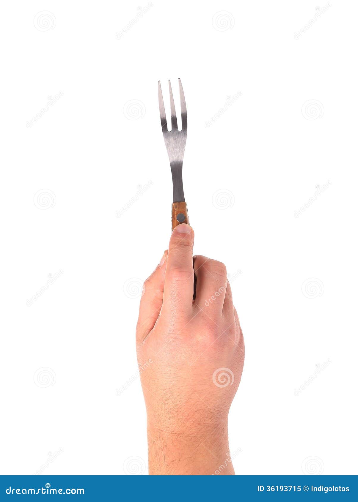 Close Up of Kitchen Fork in Hand. Stock Image Image of shot