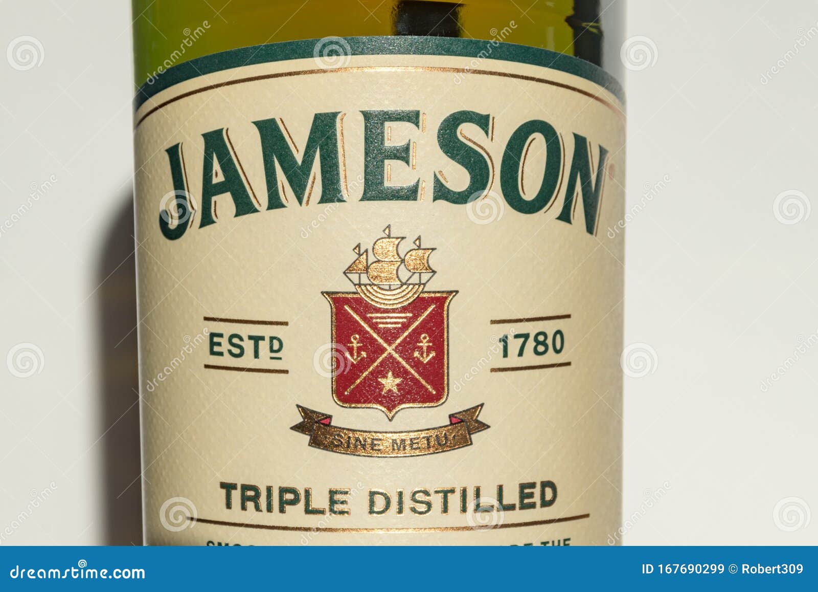 Close Up For Label Of Irish Whiskey Jameson Jameson Is A Blended Irish Whiskey Produced By The Irish Distillers Subsidiary Of Per Editorial Stock Image Image Of Pernod Whiskey 167690299