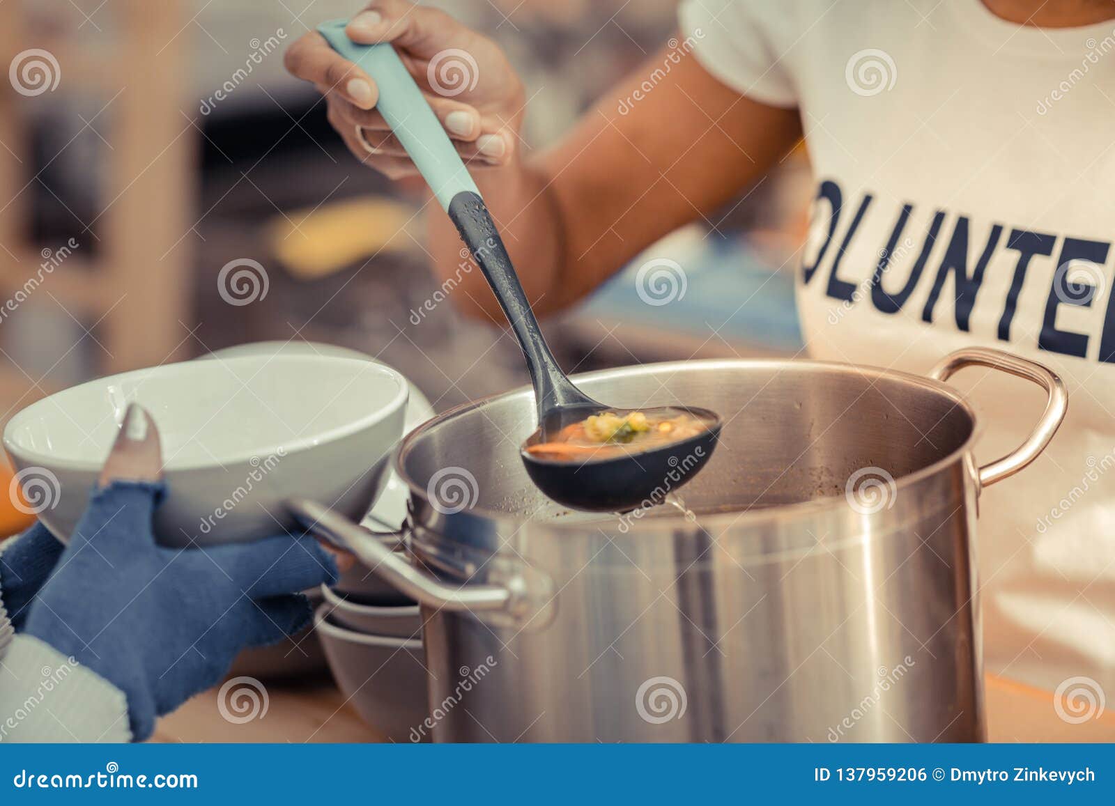 Close Up of a Ladle Being in Use Stock Photo Image of aged, aging