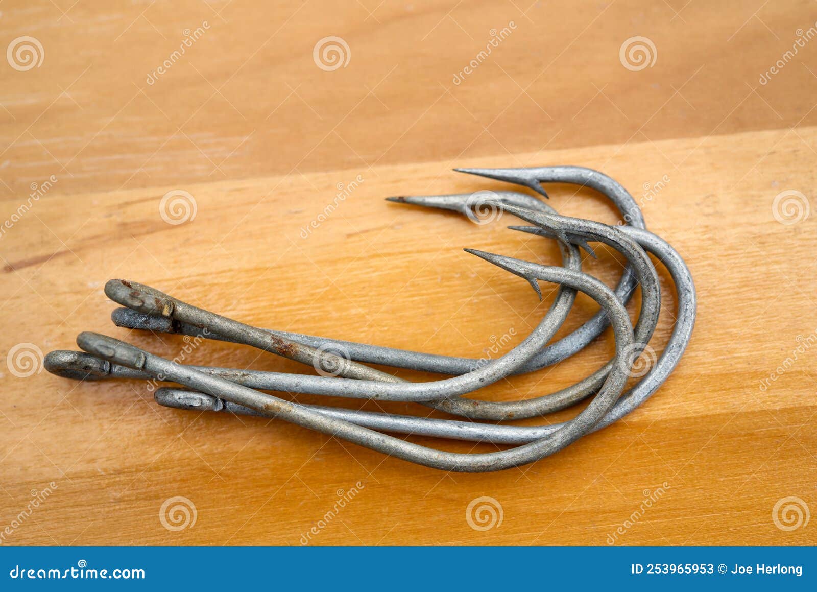 A Close Up of Large Fish Hooks. Stock Image - Image of tackle