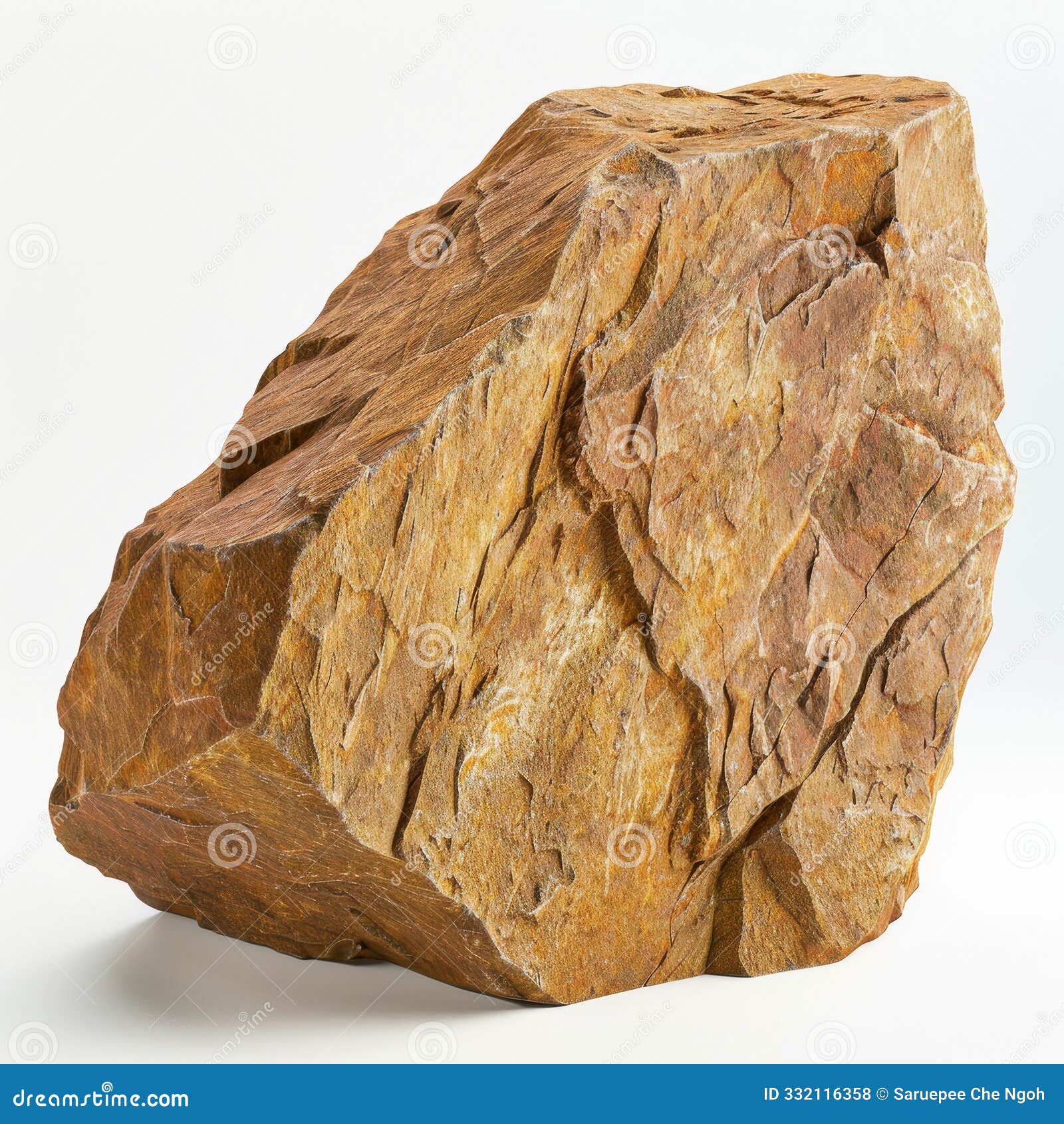 closeup of a large natural rock with rough texture and earthy tones