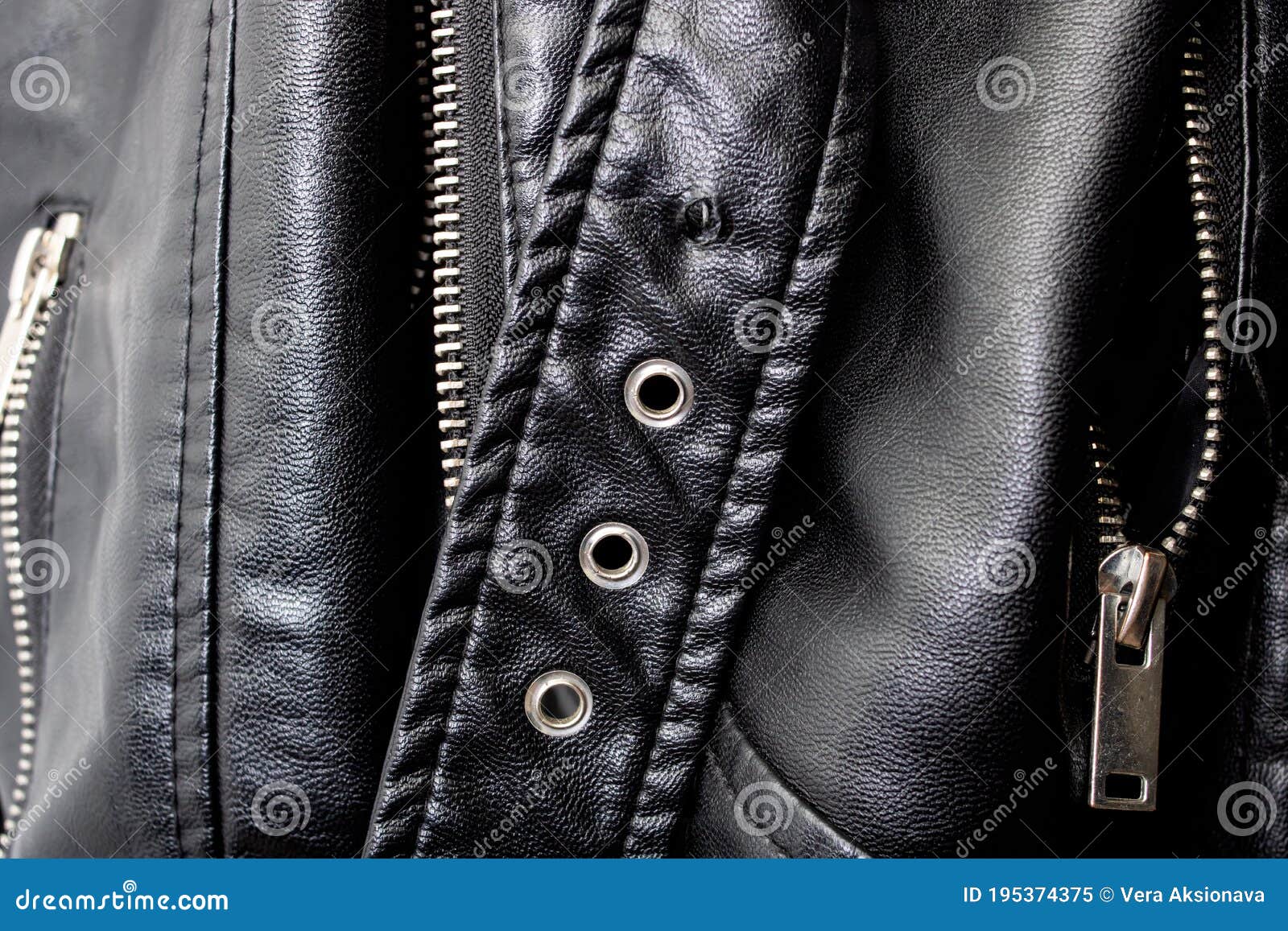 Close Up of Leather Belt on Leather Jacket Stock Image - Image of ...