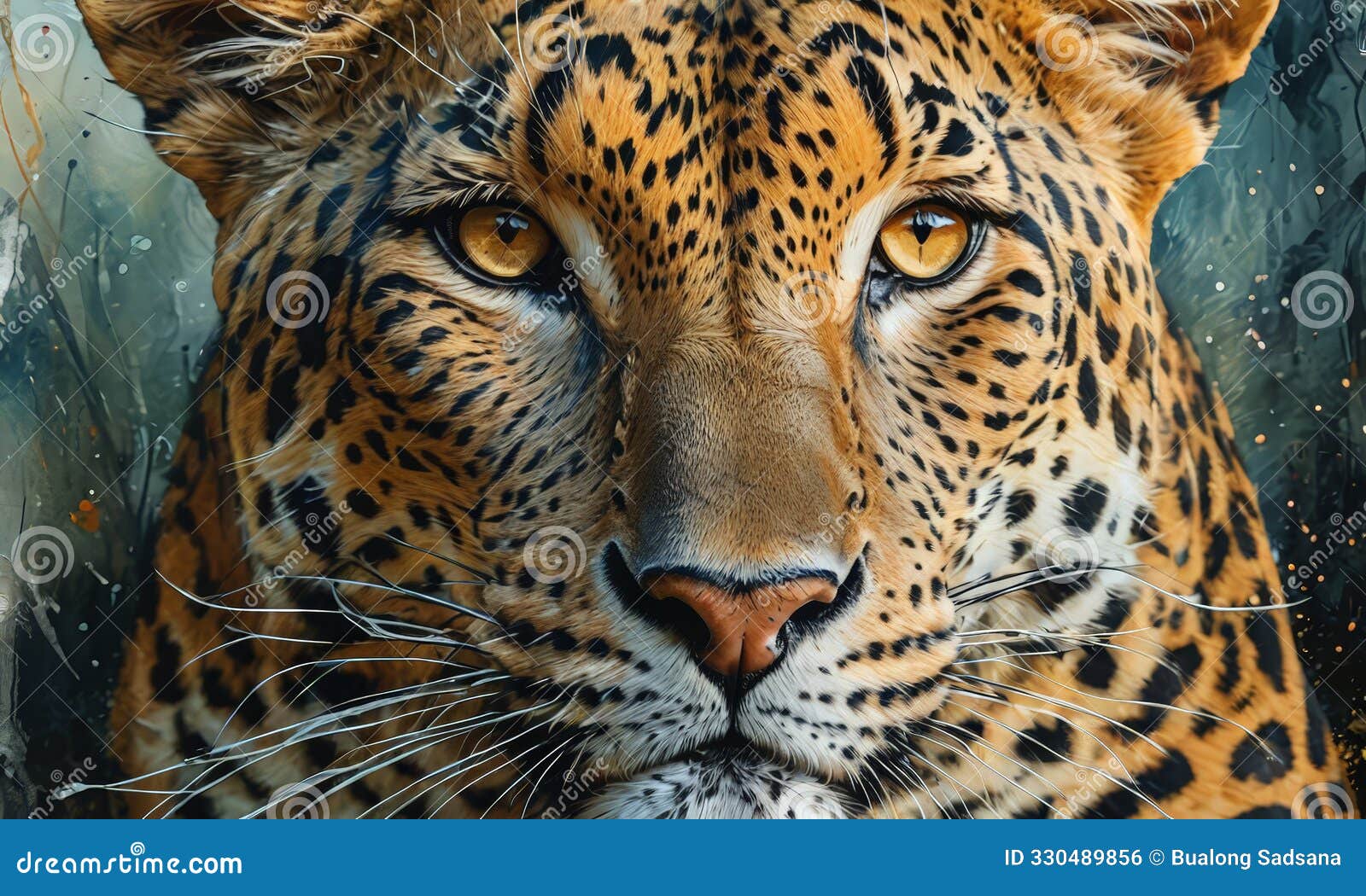 close up leopard's face