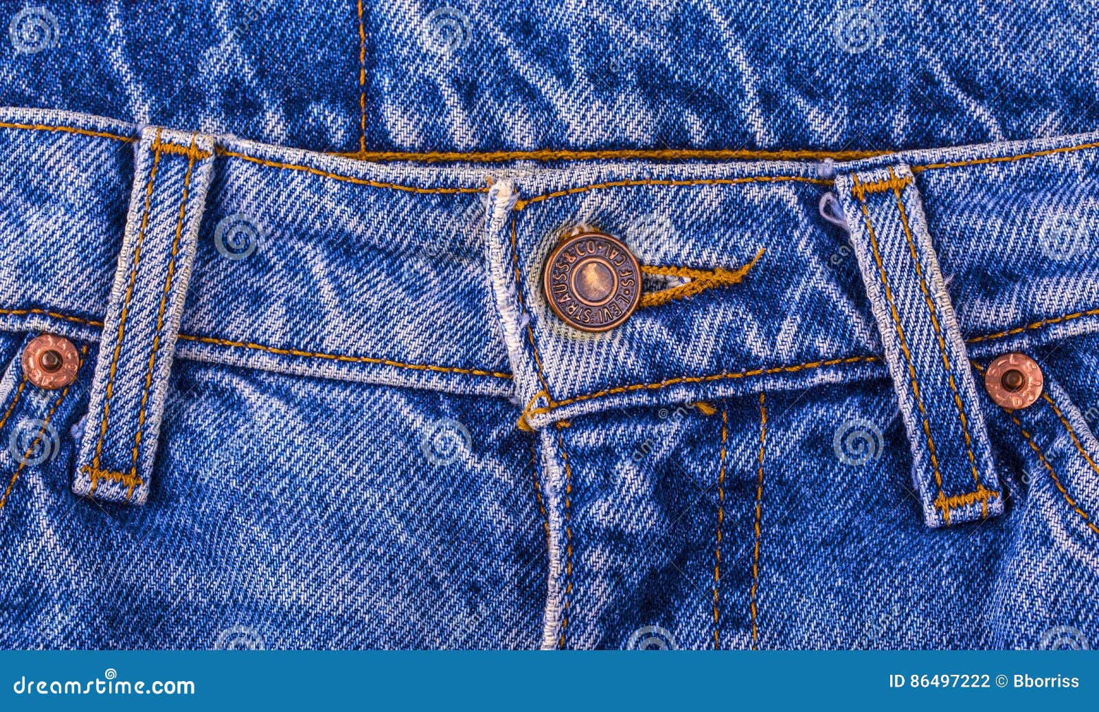 Close Up of the LEVI`S Button on the Blue Jeans Editorial Photography ...