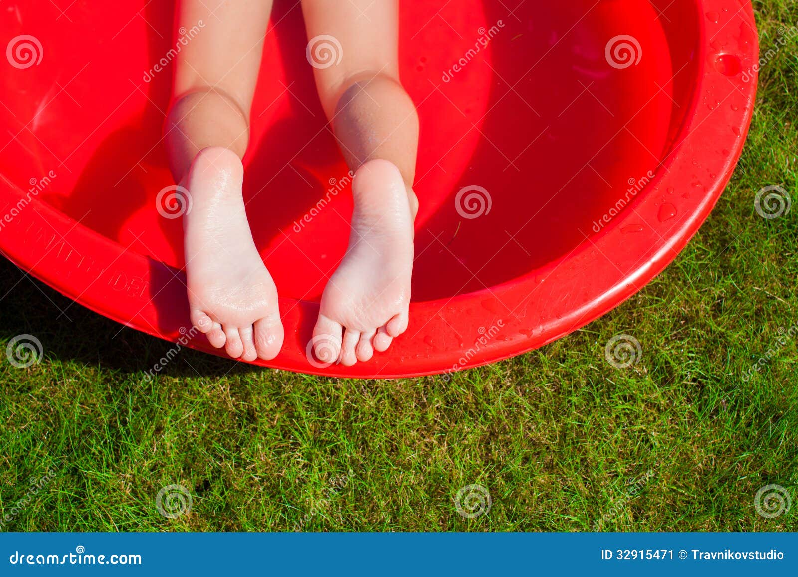 Closeup Of A Little Girl's Legs In The Pool Stock Image Image 32915471