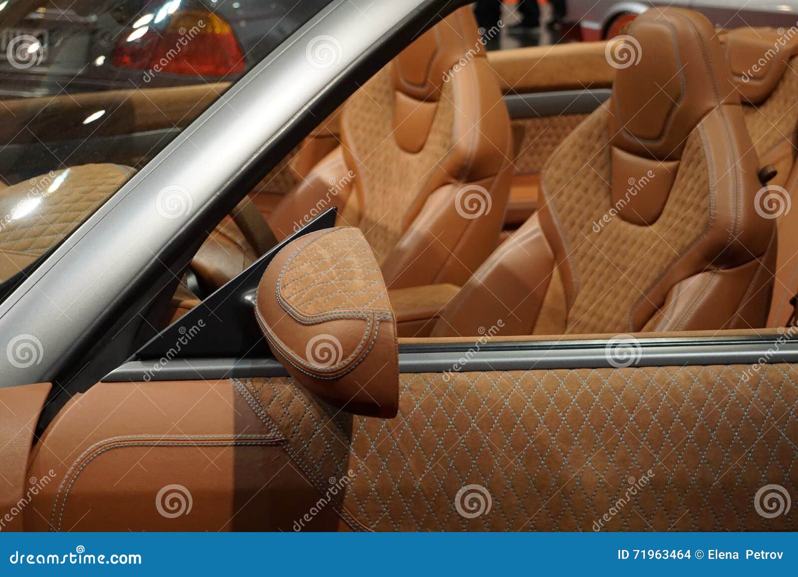 Close Up Of A Luxury Custom Made Fine Leather Car Editorial